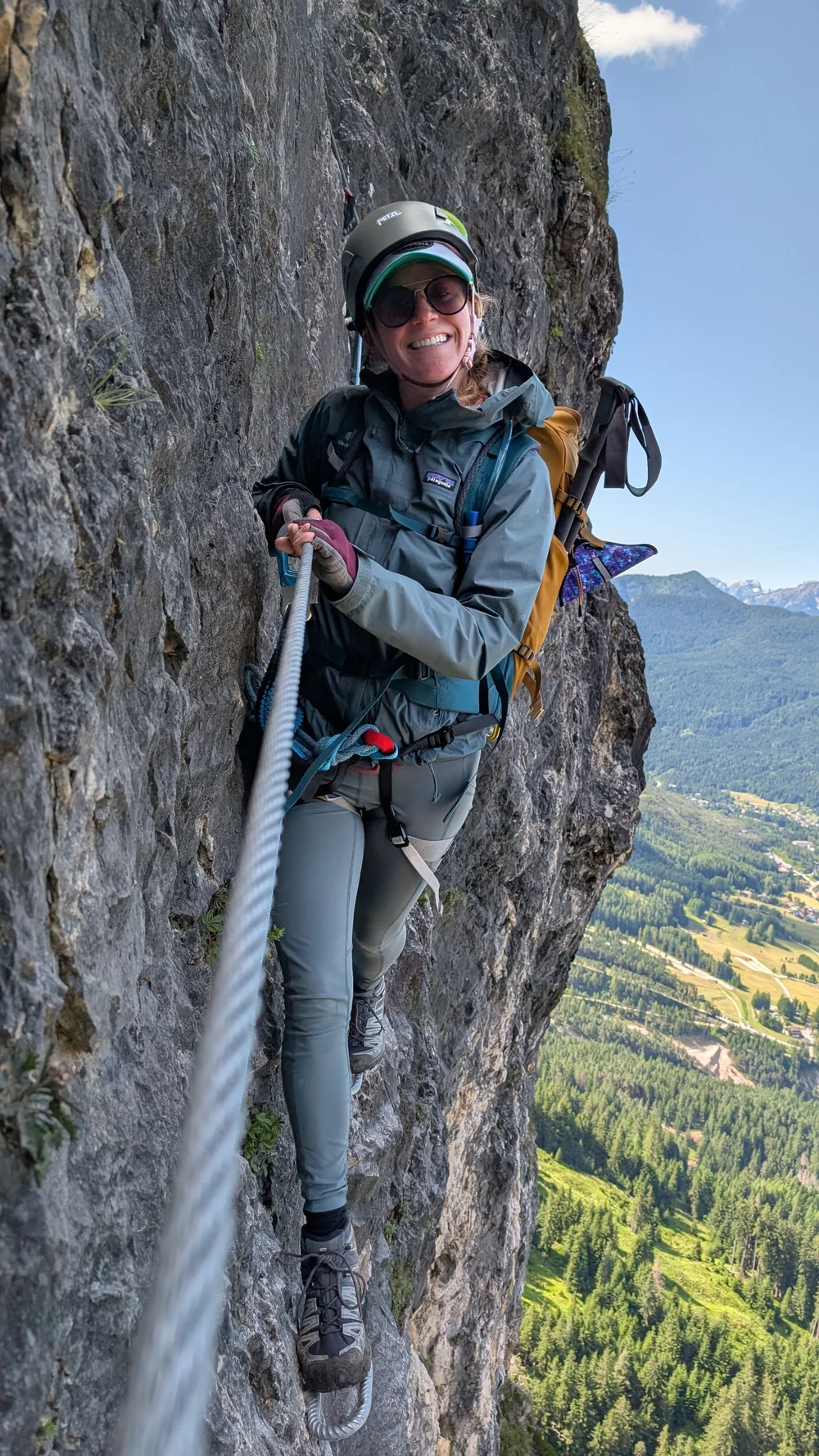 ferrara caprioli hanging on the side of a mountain