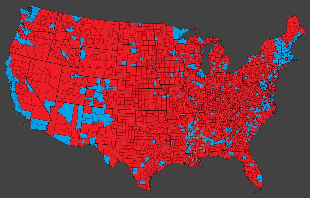 map of counties in the 2024 presidential