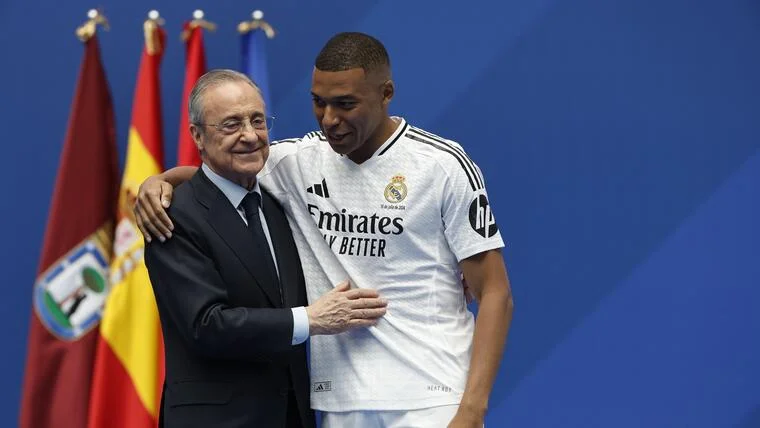 mbappe real madrid with florentino perez