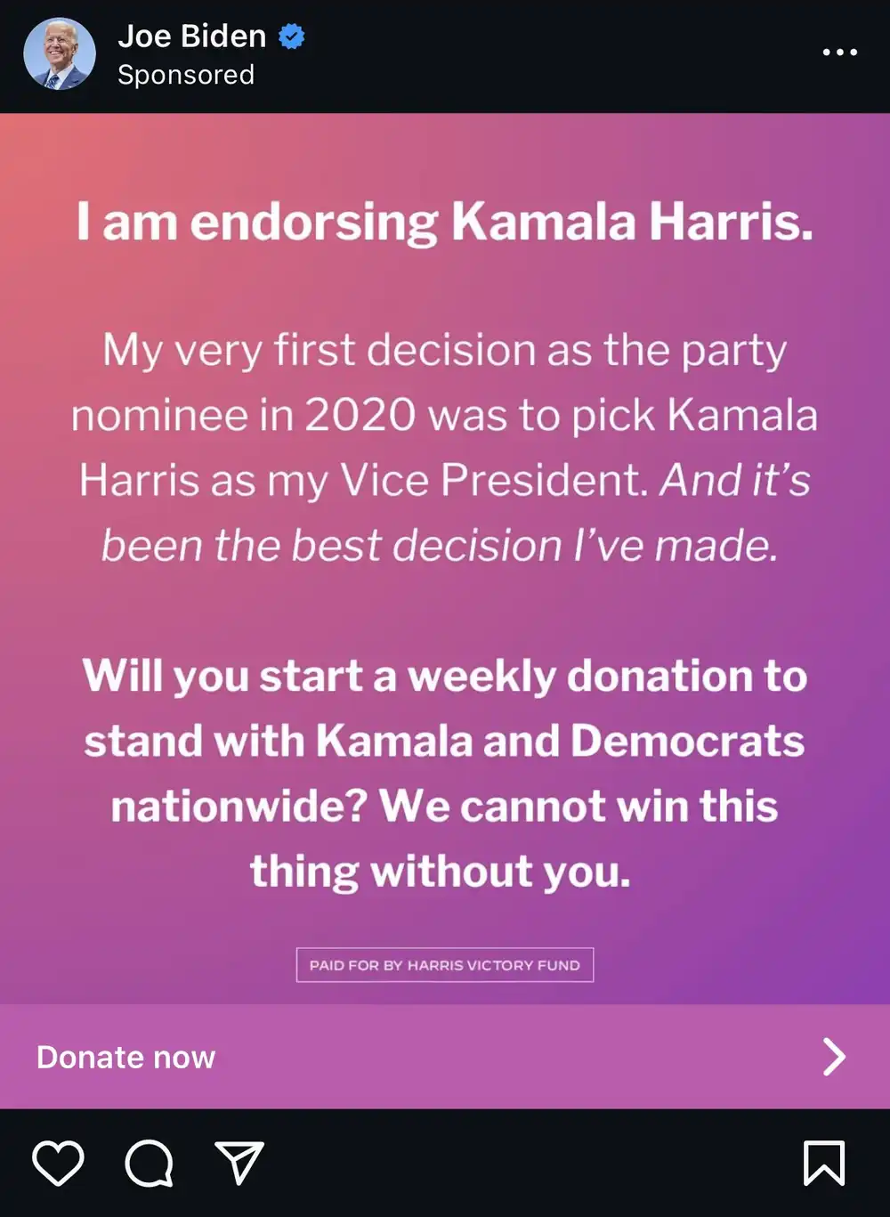 donate to kamala harris