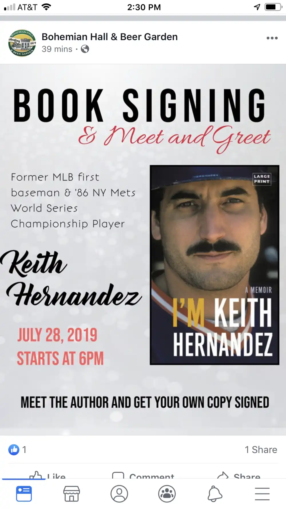 keith hernandez book signing