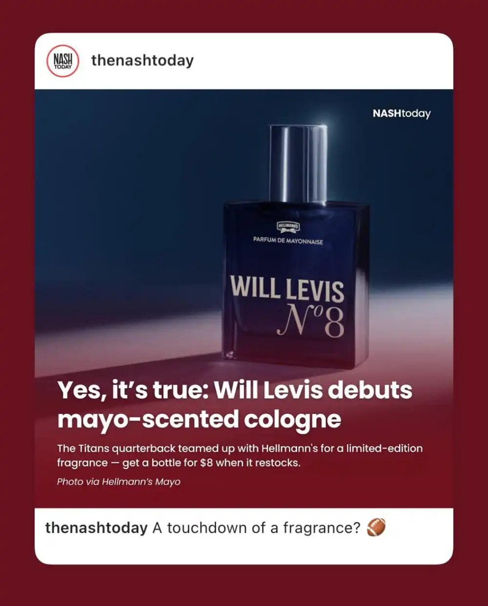 mayonnaise scented cologne