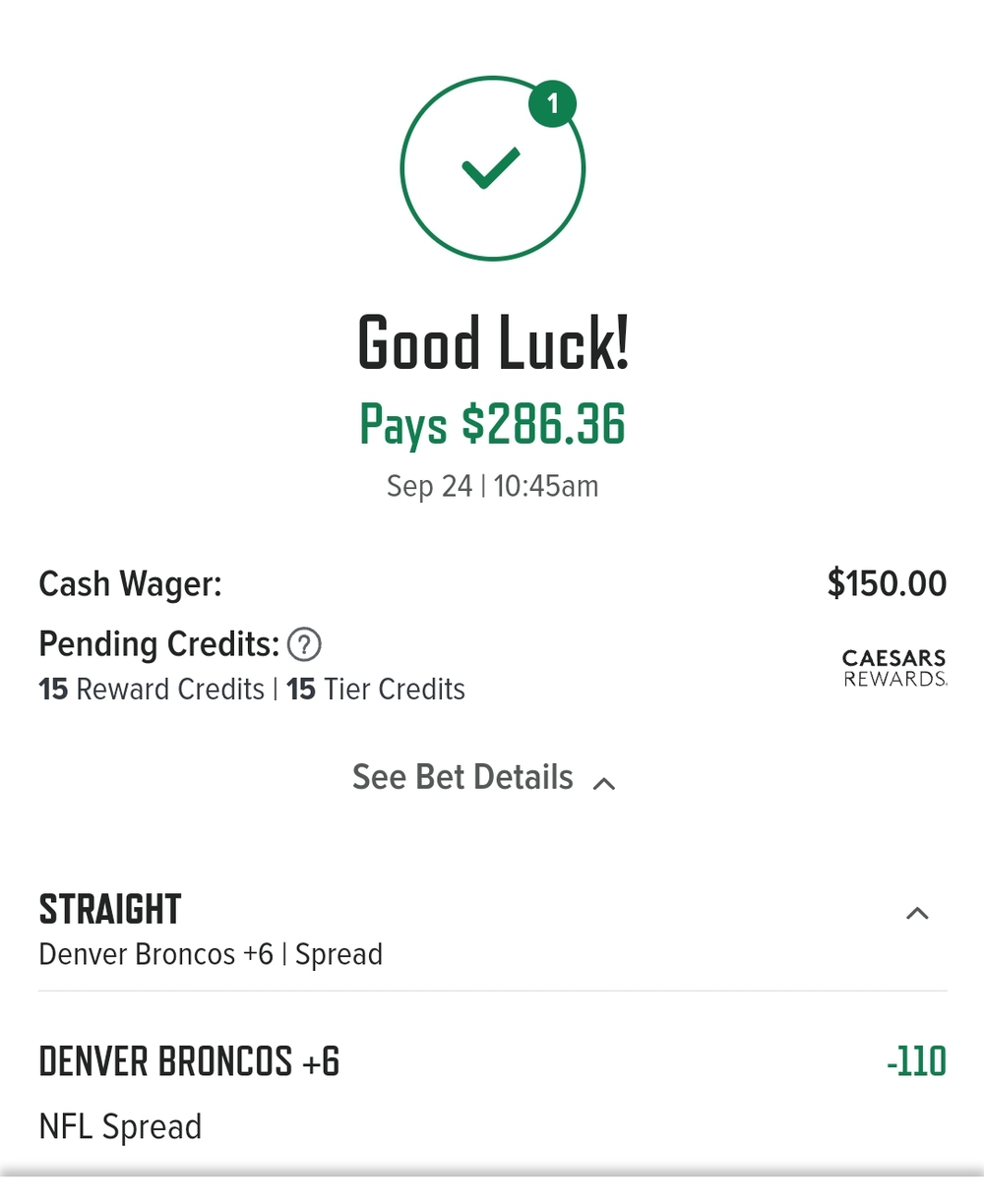 broncos bet against 70 points dolphins