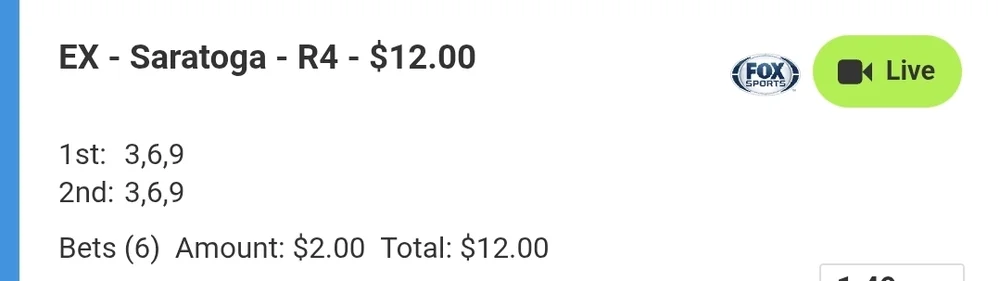 pk5 saratoga race4 ex