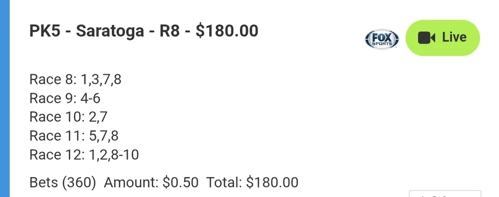 pk5 saratoga race8