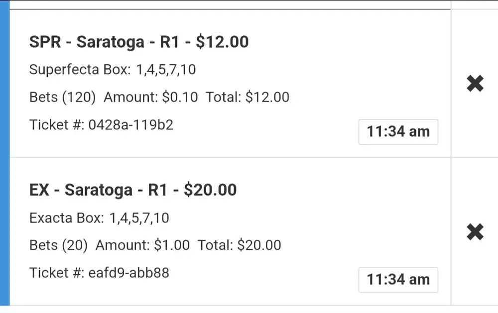 saratoga race 1 exacta 20240720