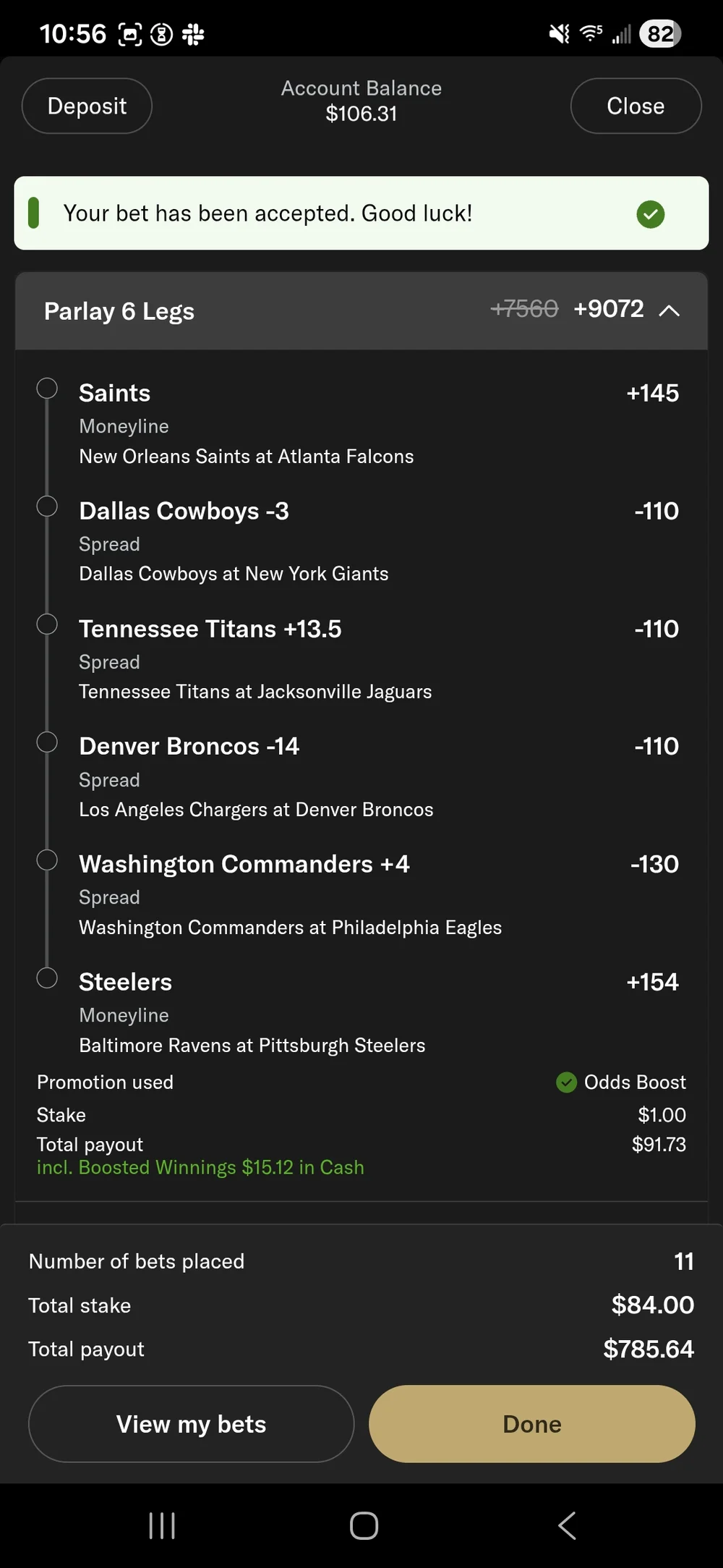 your bet has been accepted