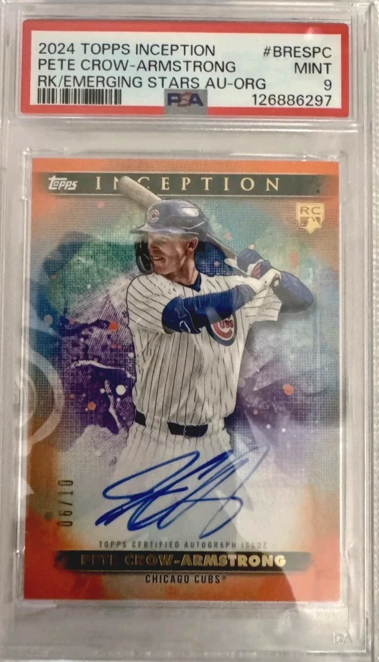 2024 topps inception pete crow armstrong rookie auto orange