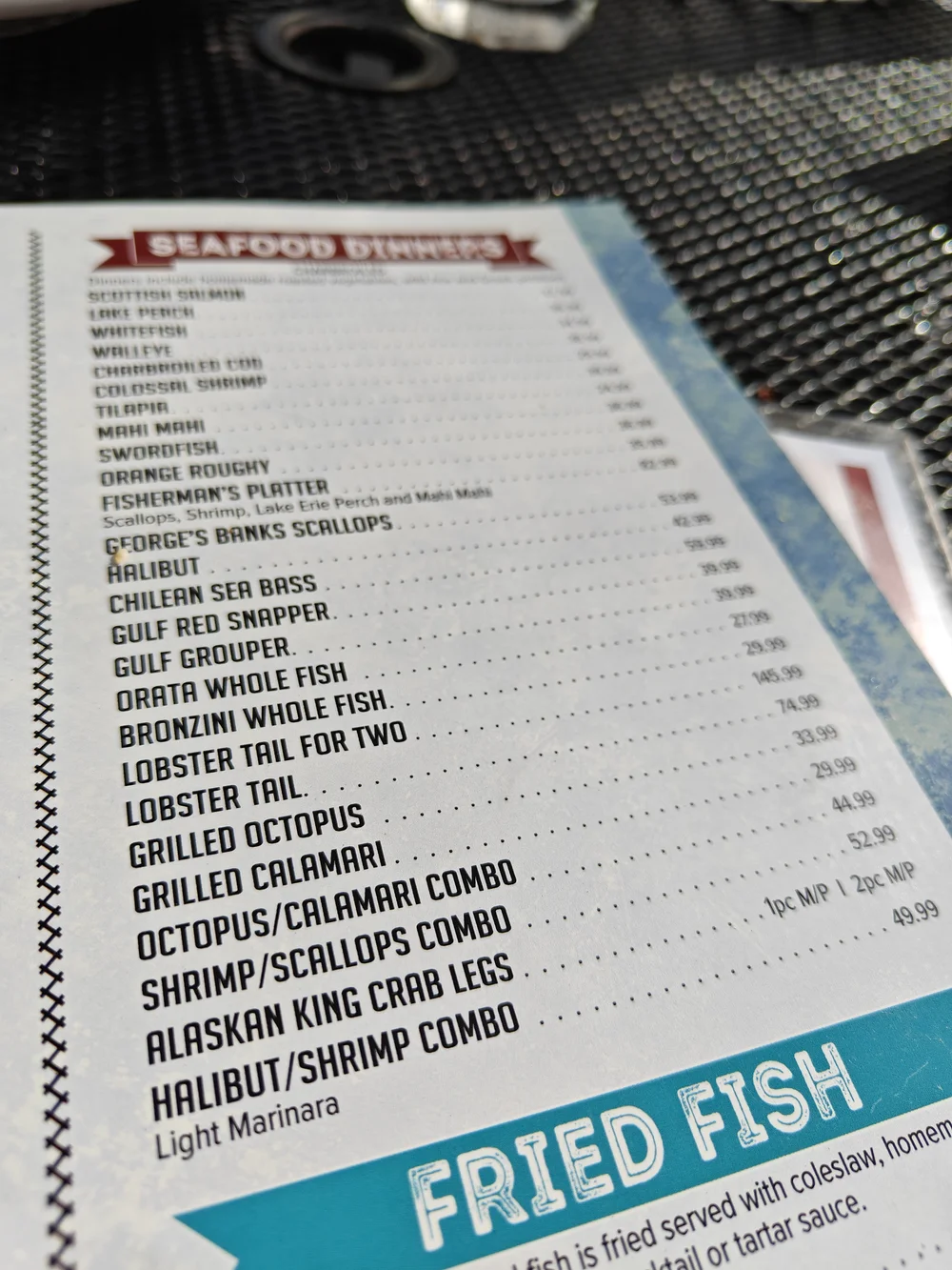 boston fish market menu