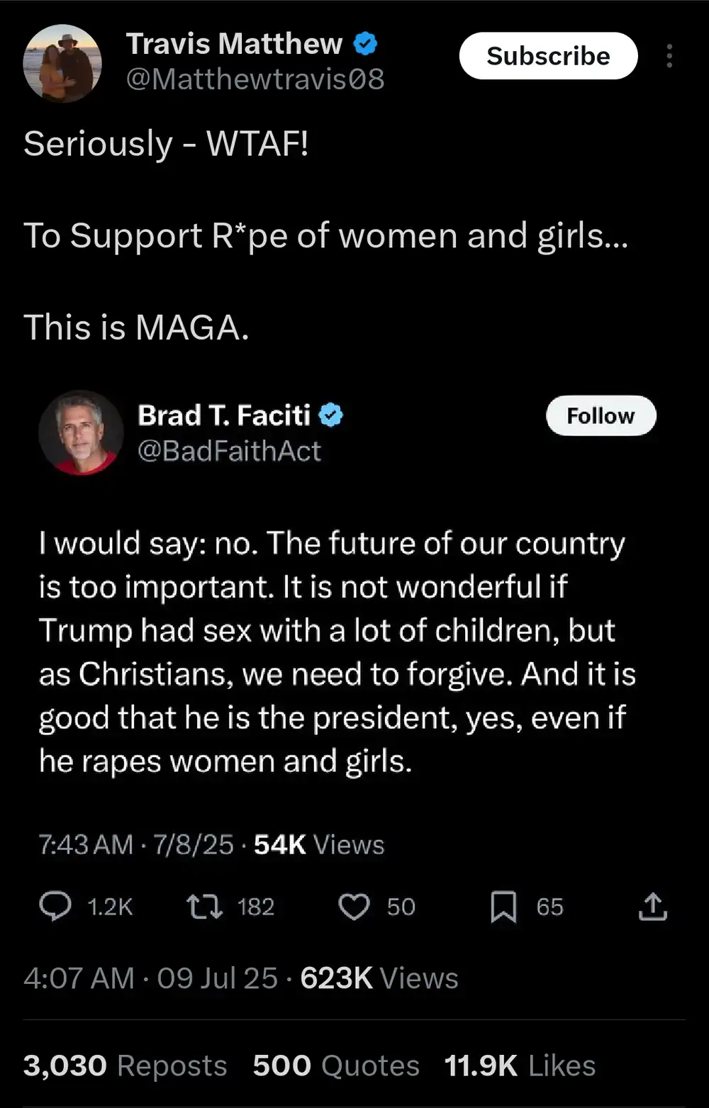 brad supports trump