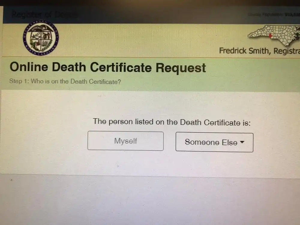 death certificate request