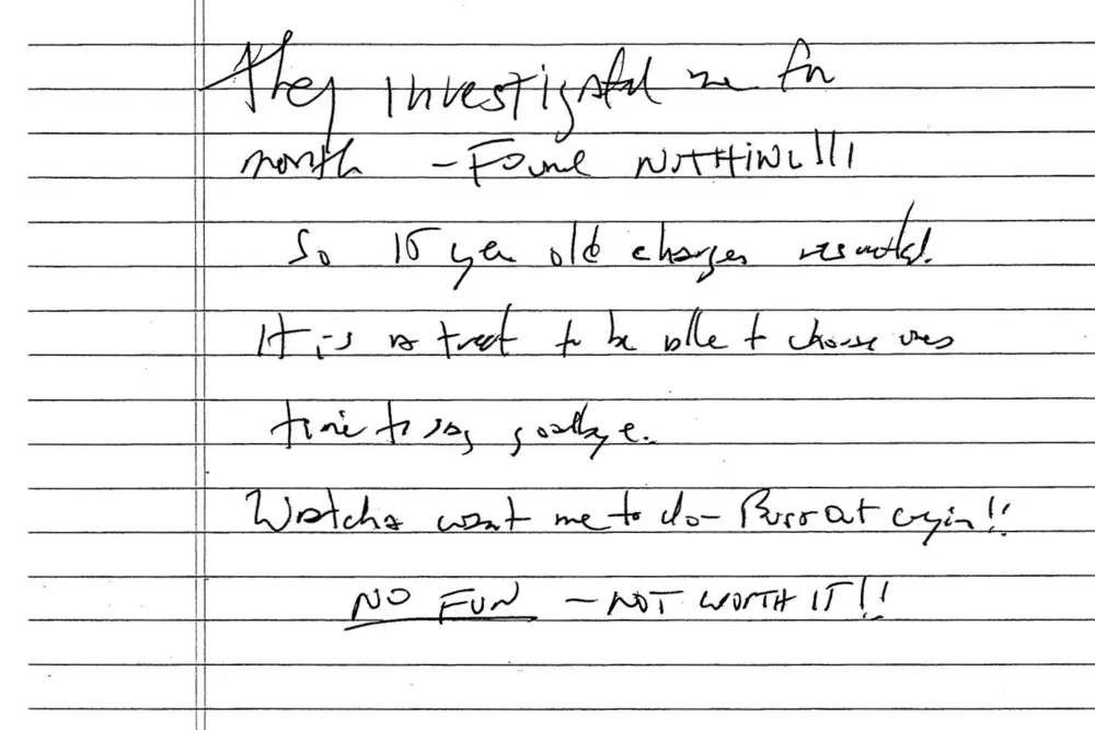 epstein suicide note