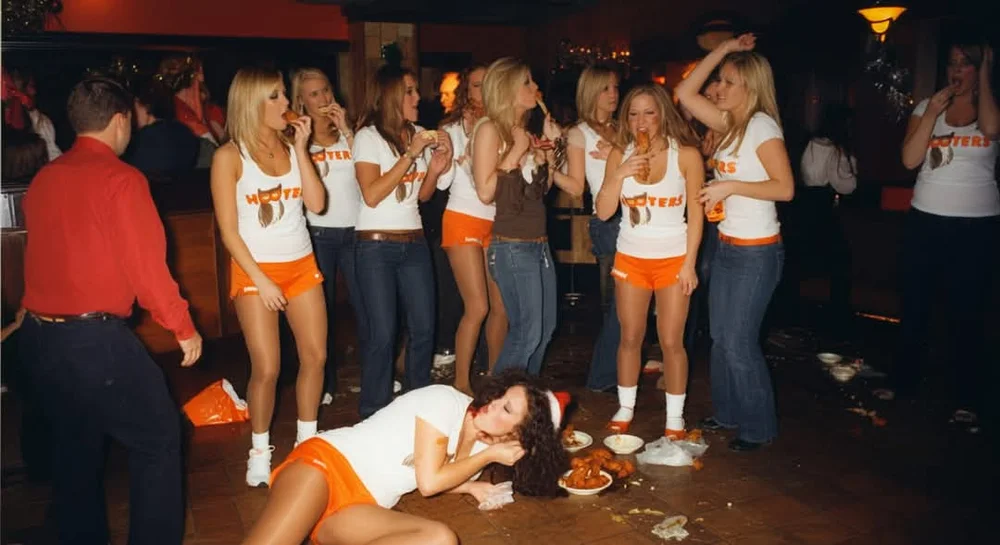 hooters christmas party dance floor