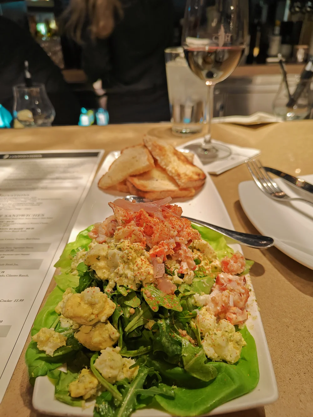 lobster & deviled egg toast