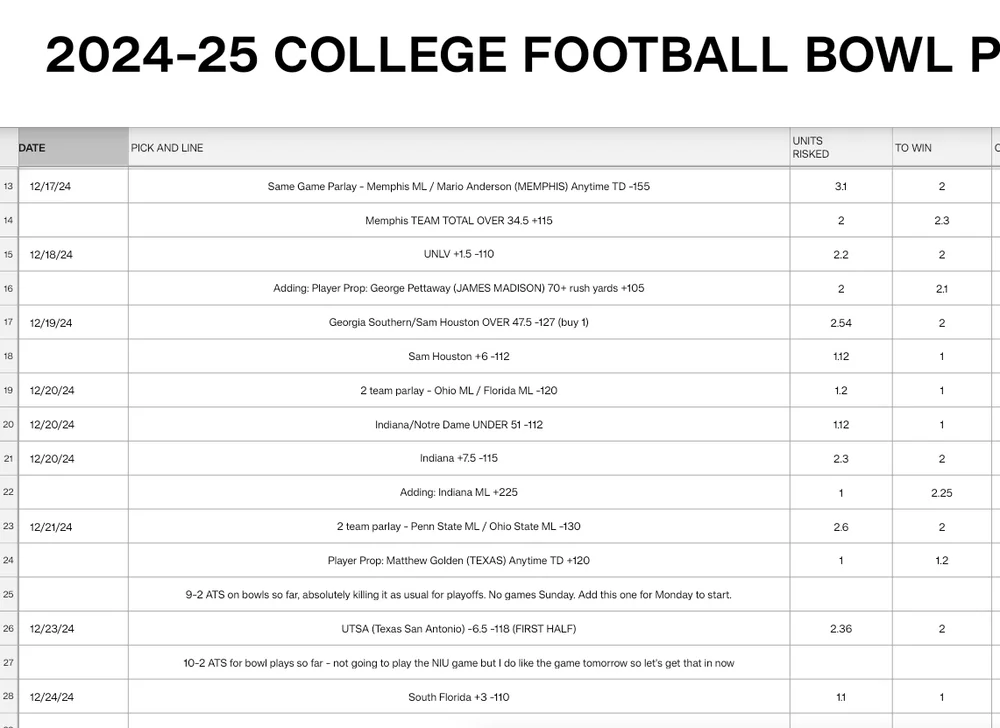 pick sheet