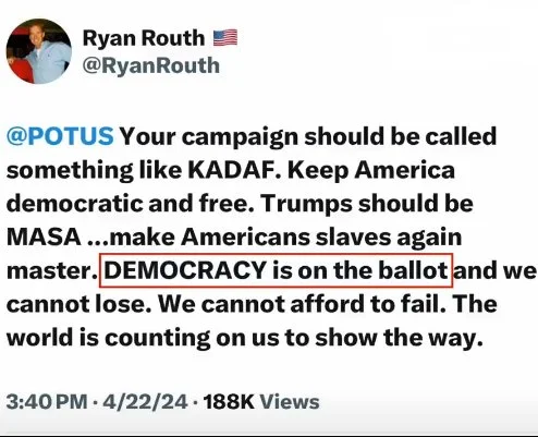 ryan routh democracy is on the ballot