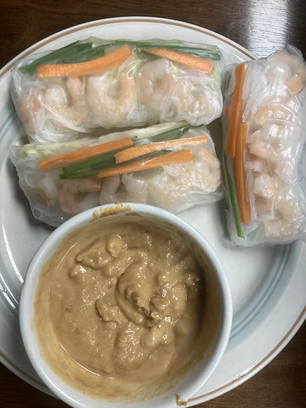 salad rolls with peanut sauce