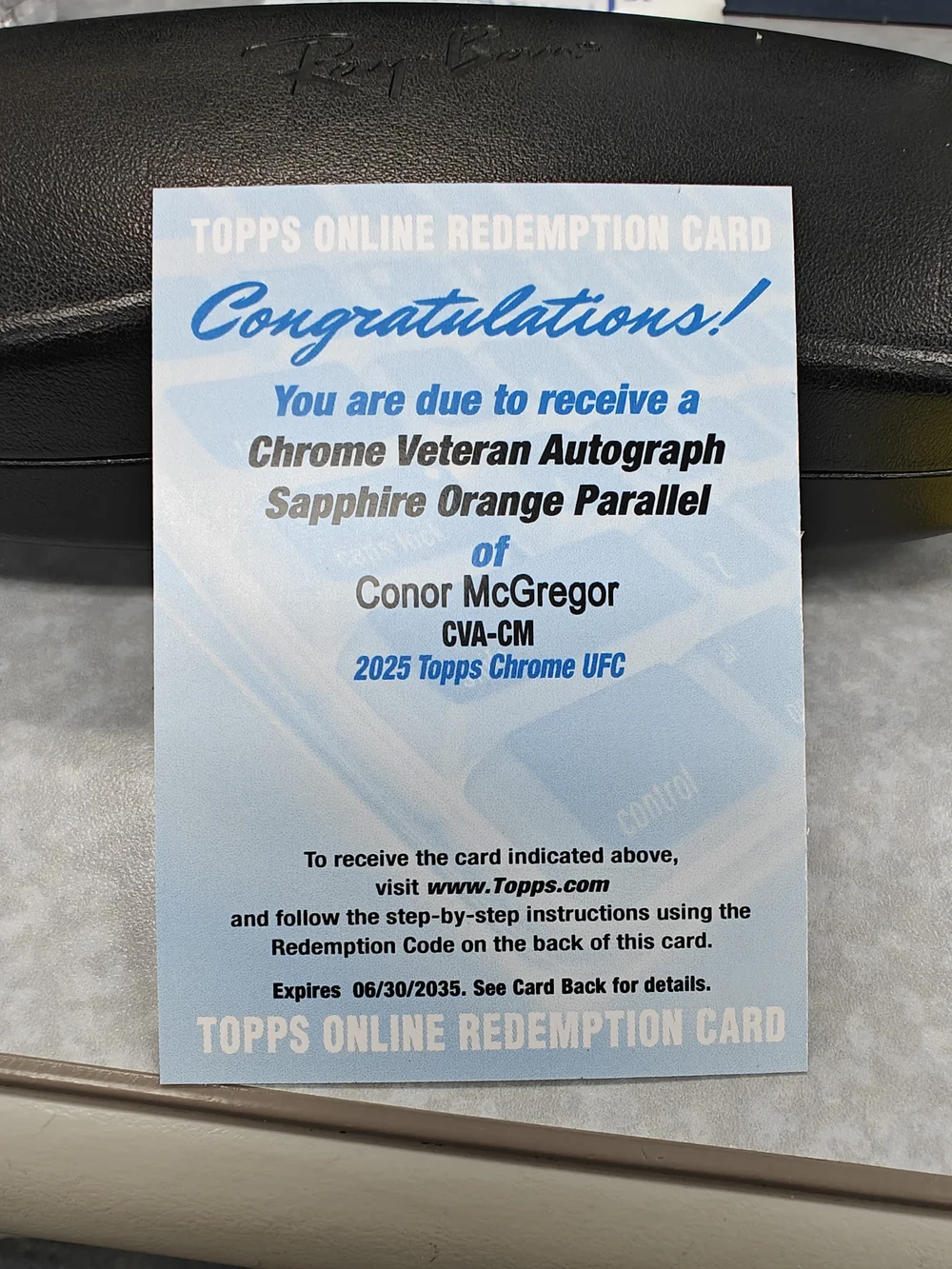 topps redemption card