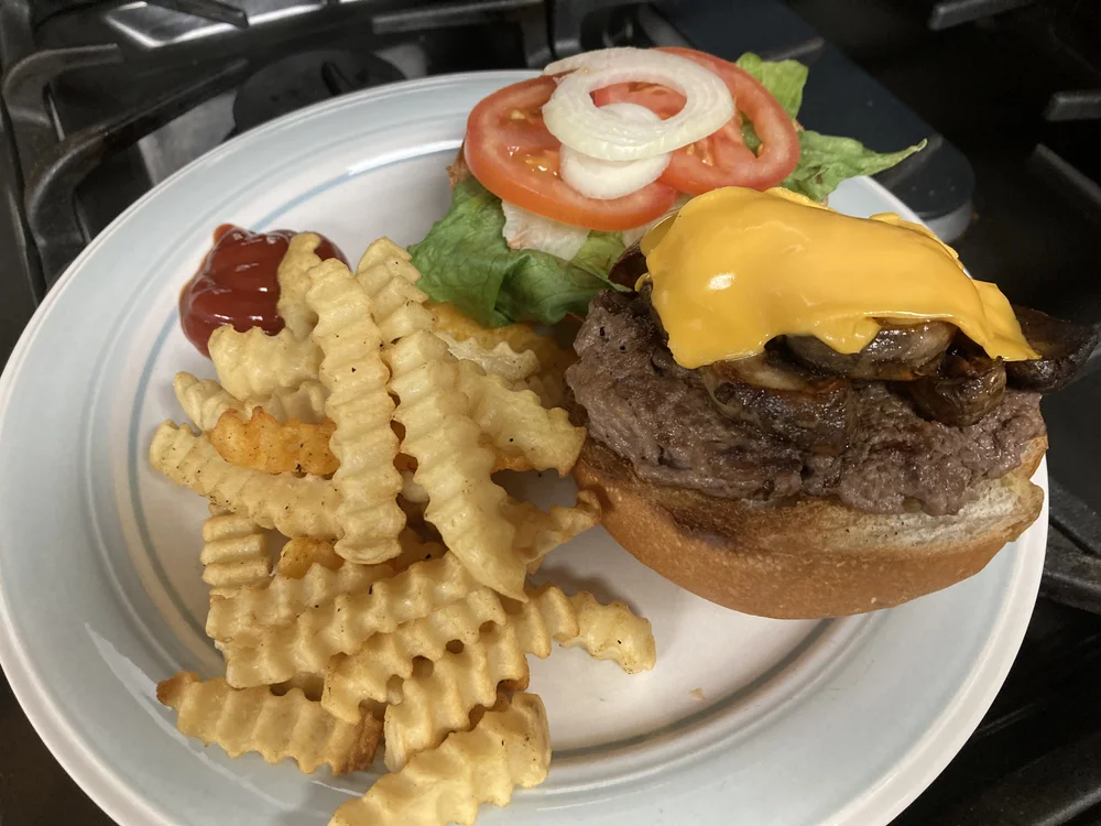 burger and fries