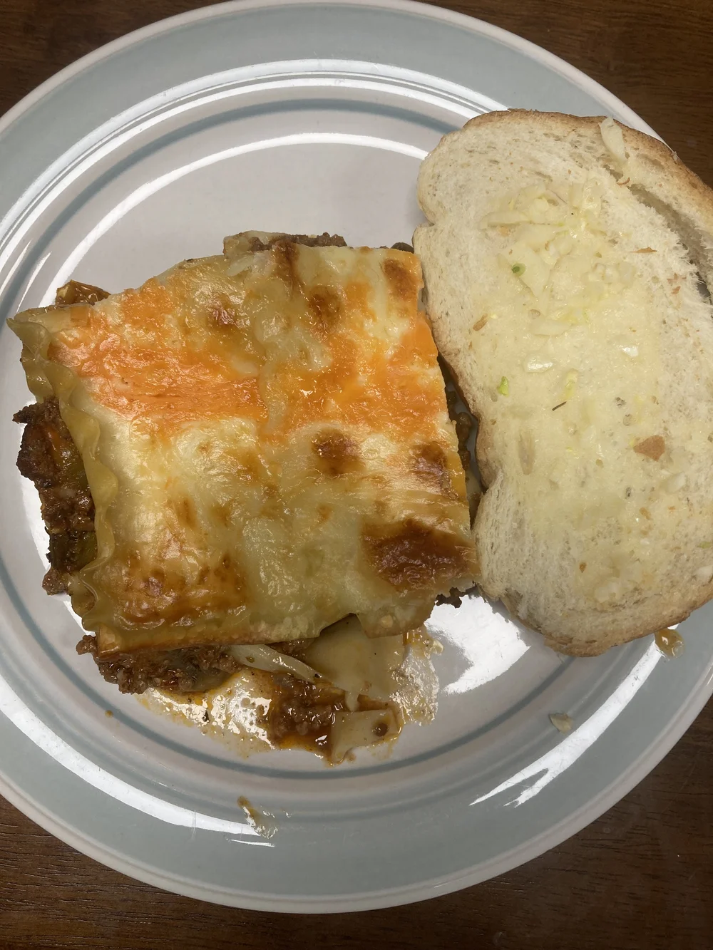 lasagna time and bread