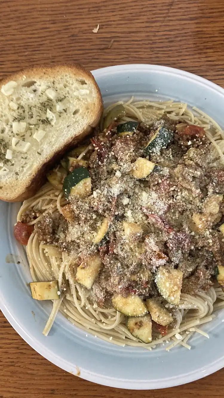 pasta with vegetables from the garden