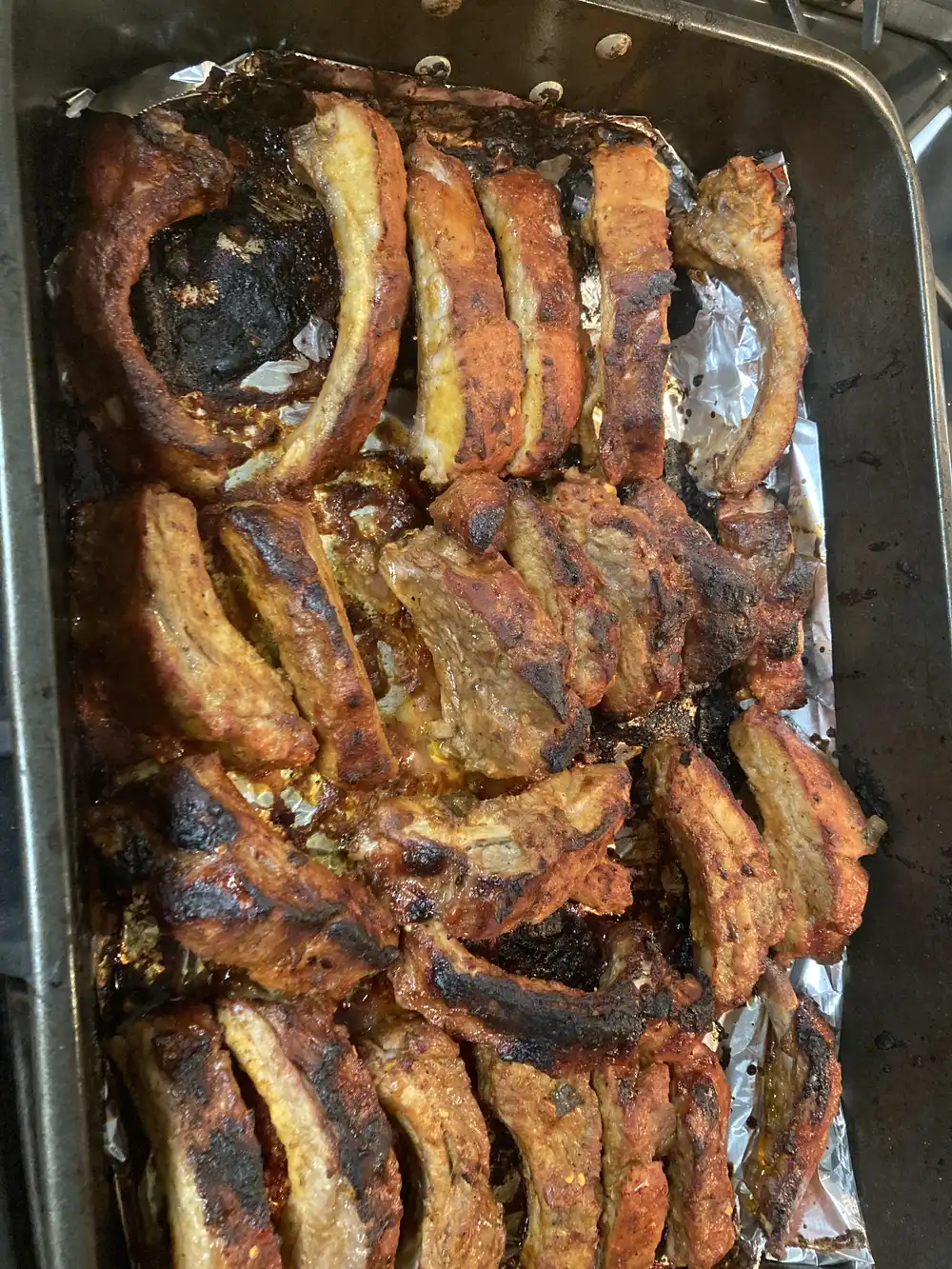 ribs potato salad and watching the playoff 2