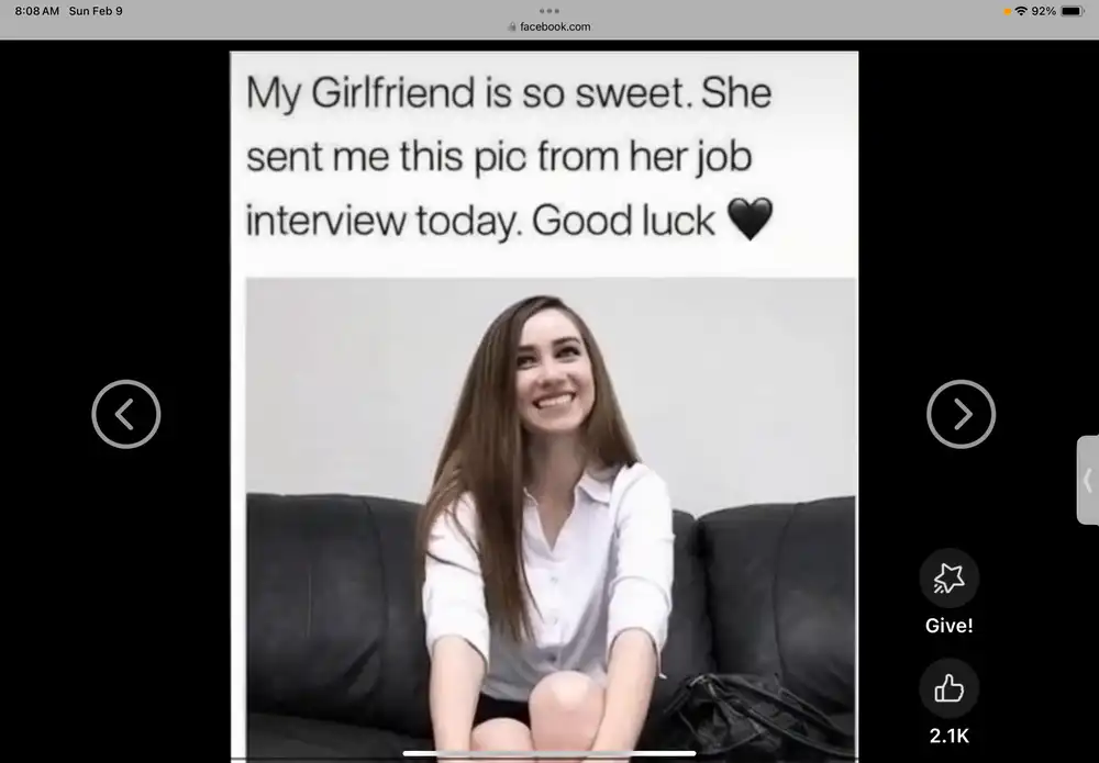 sweet gf at job interview 