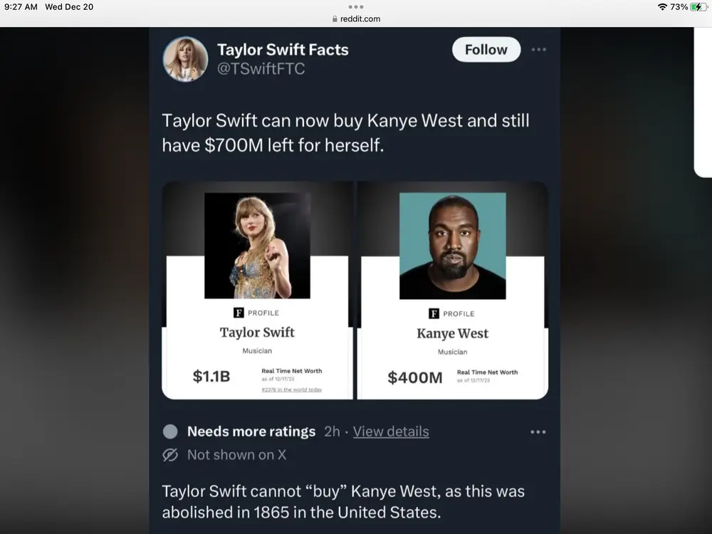 taylor swift can buy kanye west