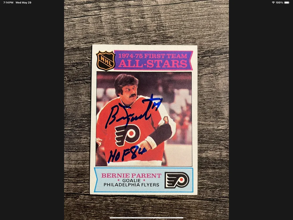 bernie parent collectors card 1974 75