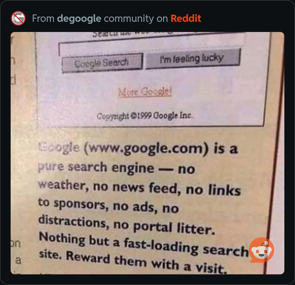 google at the beginning