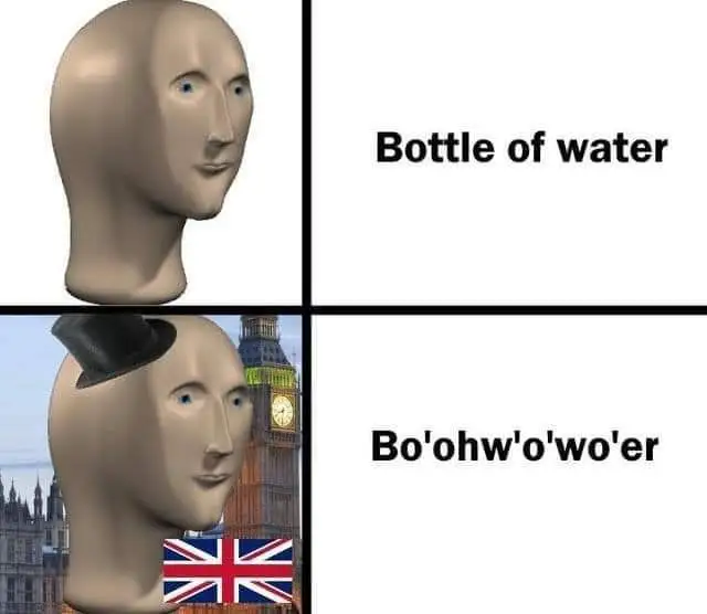 bottle of water british