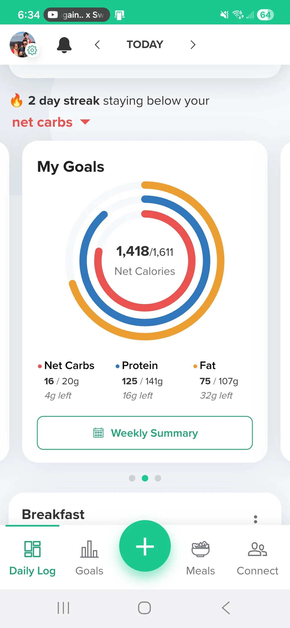 keep ingesting more protein than fat