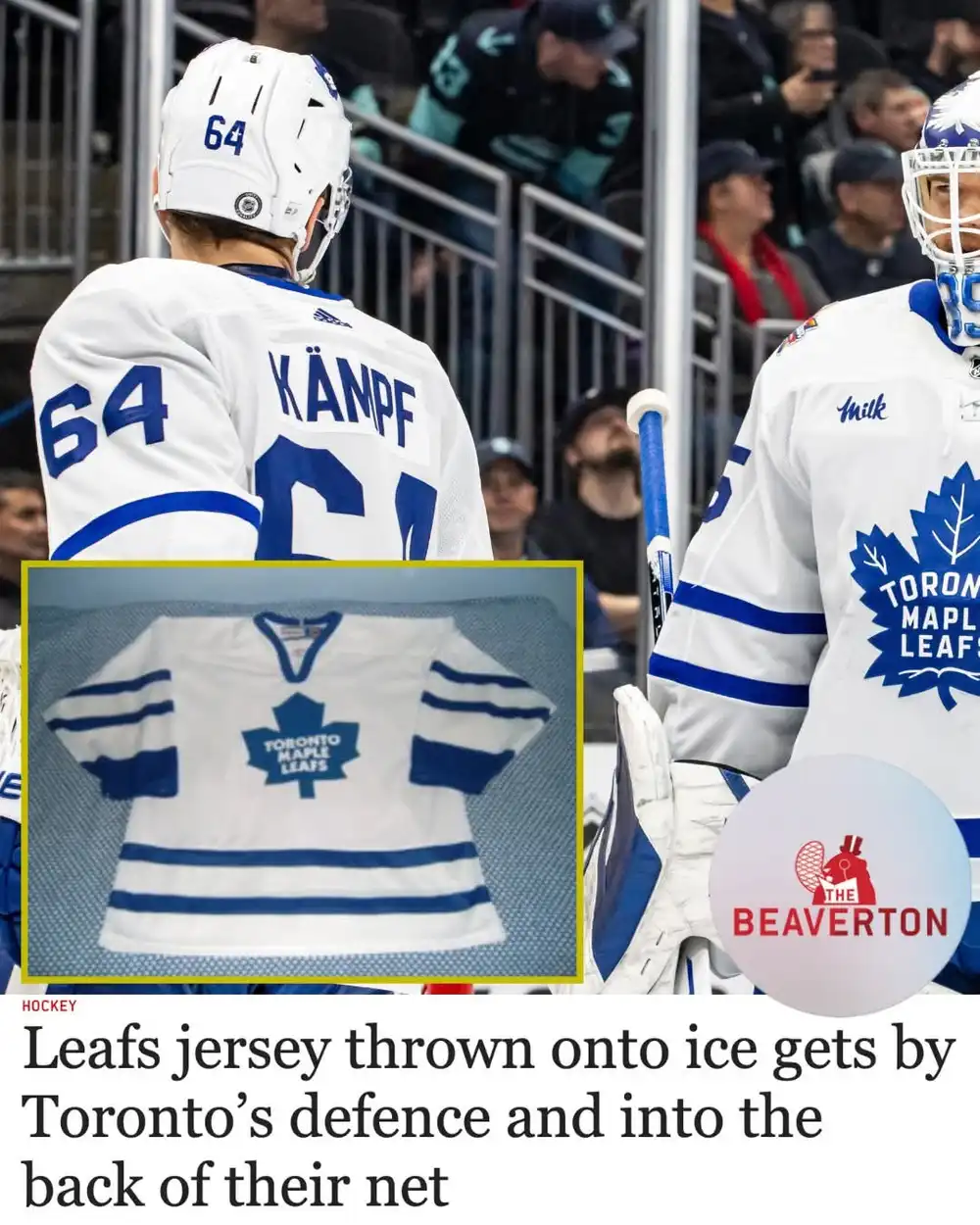 leafs jersey thrown