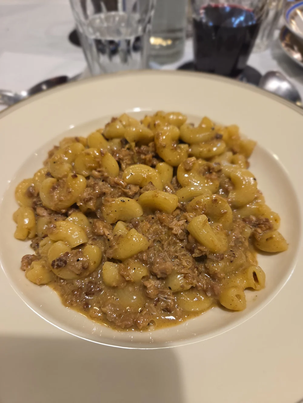 maccheroncini with white ragu