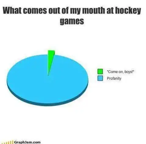out the mouth at a hockey game
