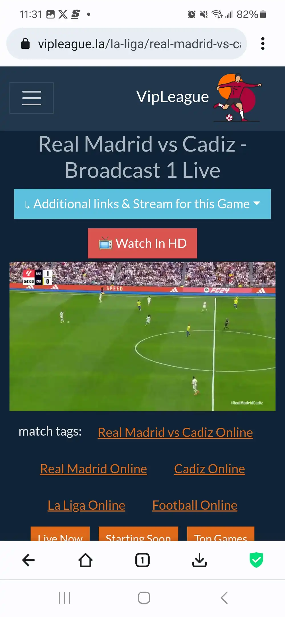 test streaming real madrid