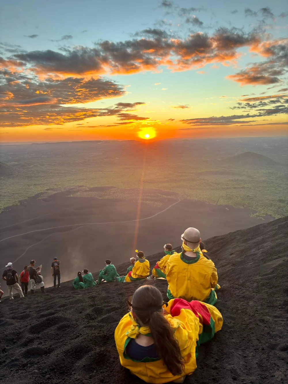 cerro negro nicaragua sledding at sunset