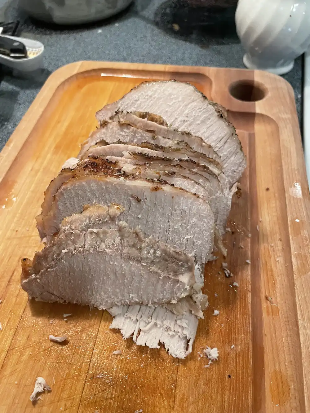 preparing a pork roast