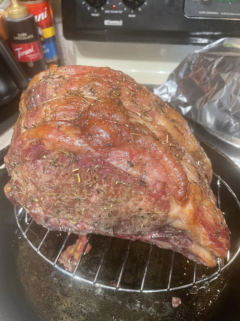 prime roast going out of oven