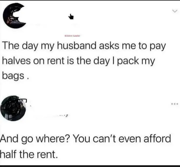 half the rent