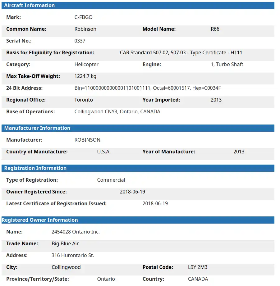 robinson r66 aircraft information