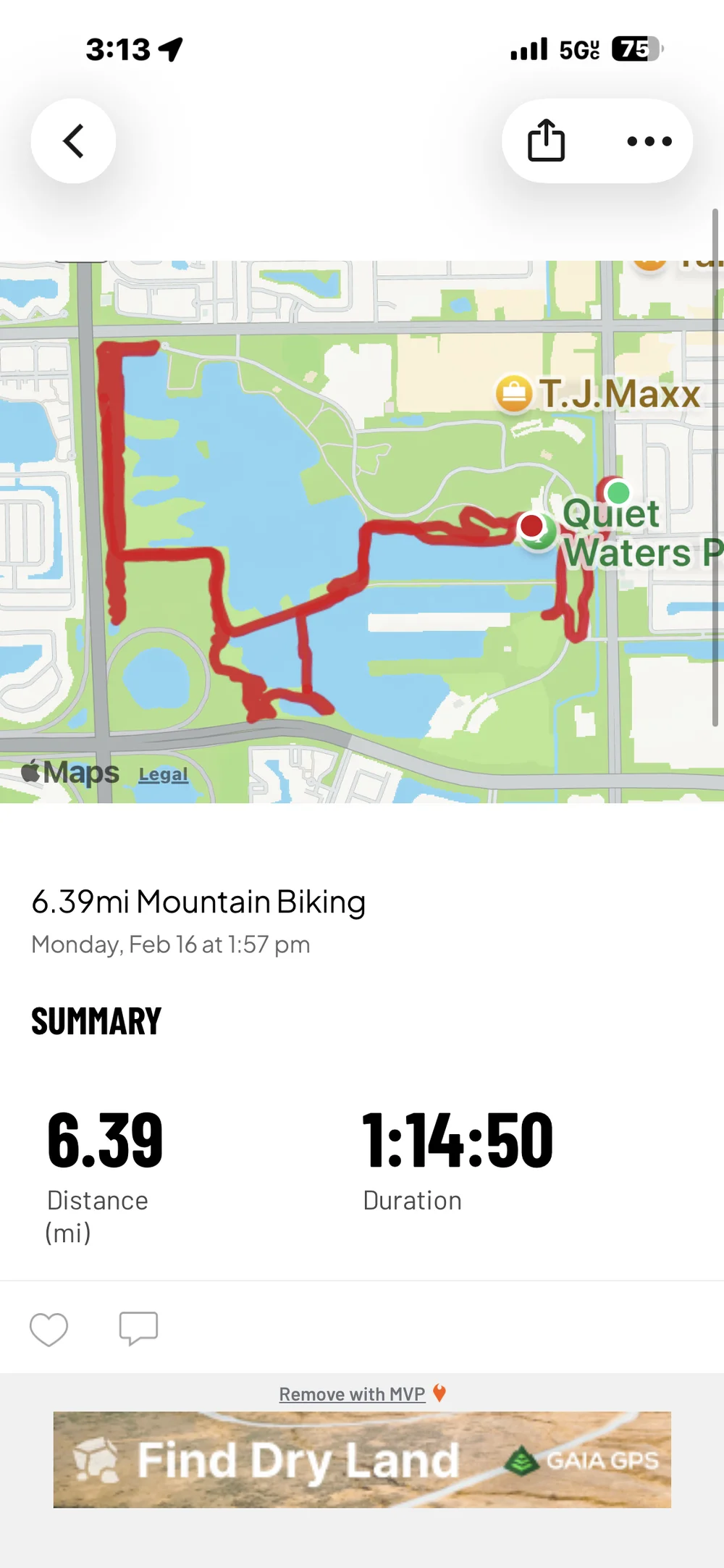 quiet river park mountain biking time